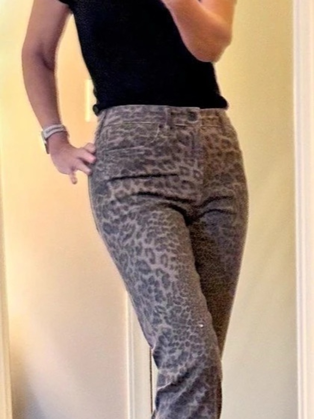 Dear John Animal Print Straight Leg Jeans Waist 27